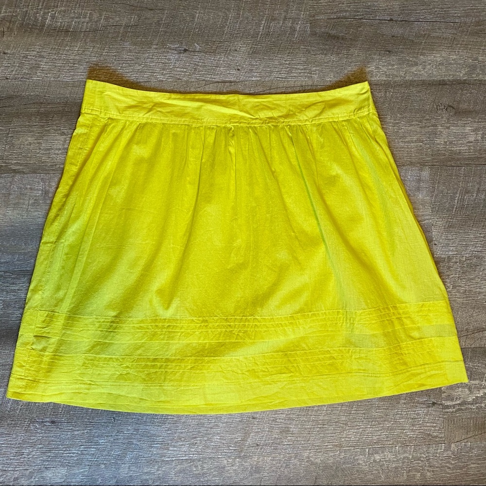 Loft Citron Yellow Cotton Skirt Size 14 NWT